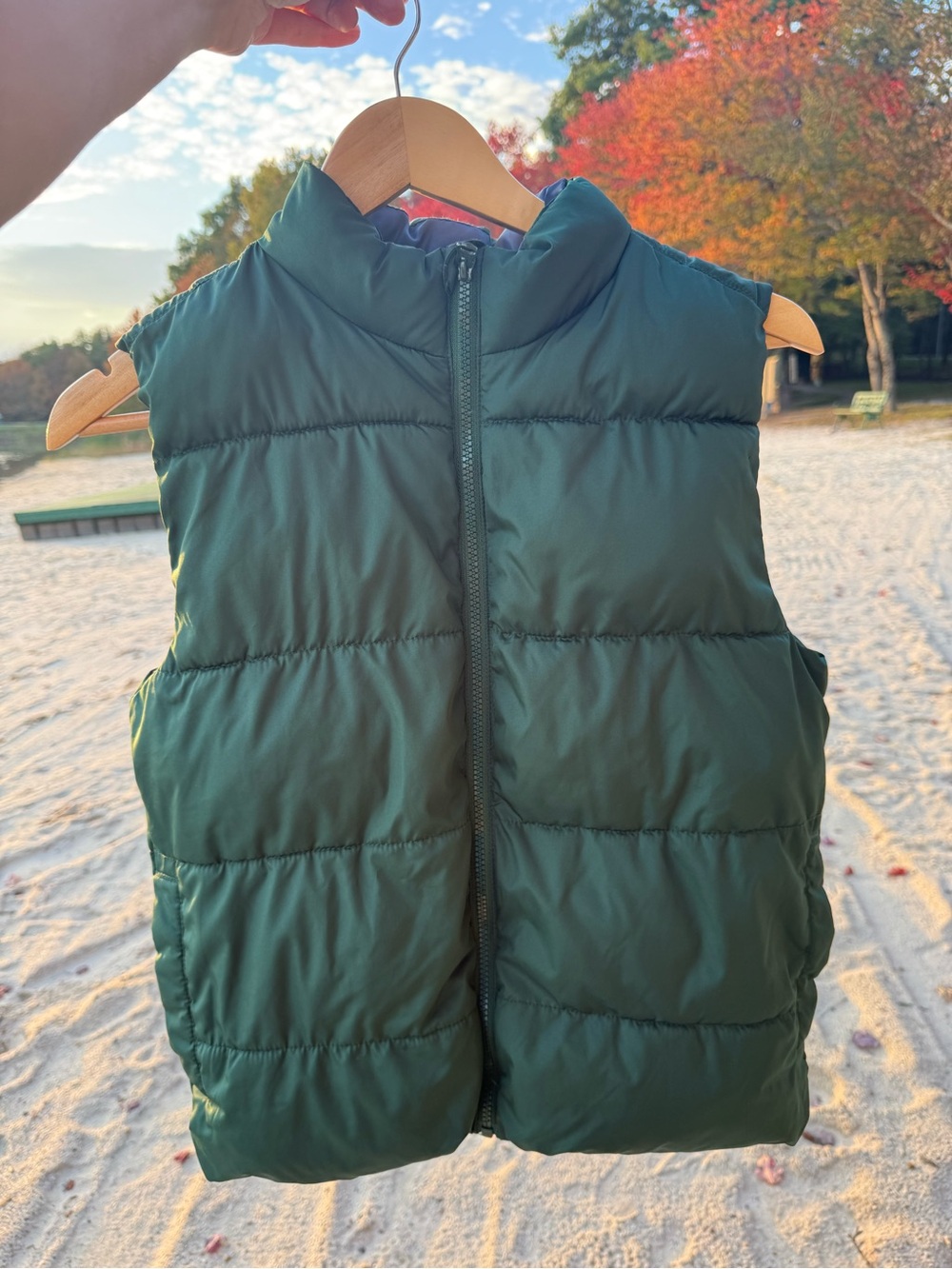Old Navy Forest Green Puffer Vest for Kids